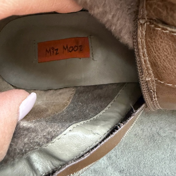 MIZ MOOZ Women's Kellen Brown Leather Knee High Boots Faux Fur Lined Zip Up - Picture 9 of 11